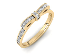 Минималистичный изящный ремешок для кольца с бриллиантом и галстуком-бабочкой