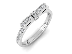 Минималистичный изящный ремешок для кольца с бриллиантом и галстуком-бабочкой