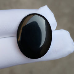 Натуральный Джаза Мушки Акик от Ямана - Сердолик черный Кабошон Ямани - 34 карата