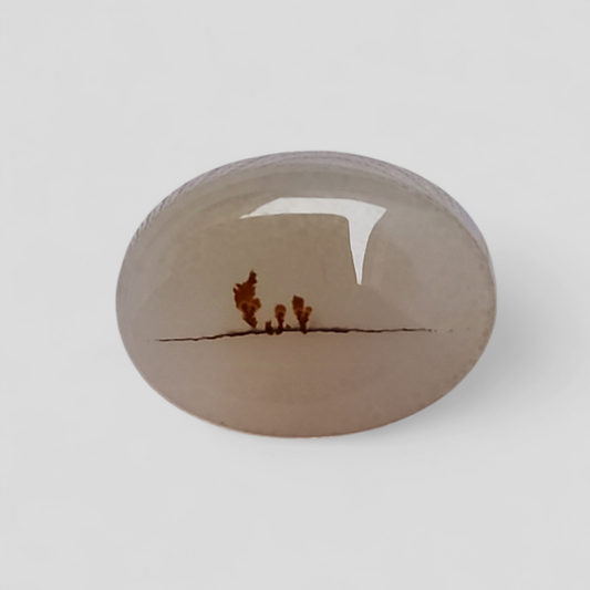 9,8-каратный натуральный дендритный агат — Шаджри Акик — 12x16x6 мм