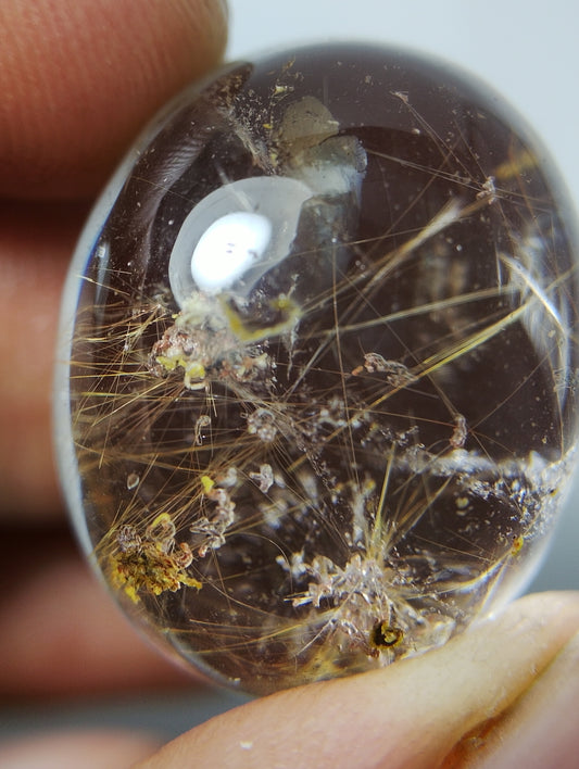 46,5 карата натуральный фантомный кварц - кварц-призрак - 19 x 24 мм