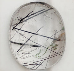 48-каратный черный турмалиновый кварц - кабошон, черный рутиловый кварц - рутиловый кварц