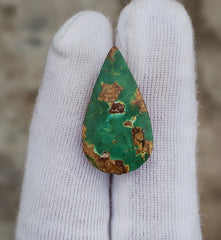 Зеленая бирюза Matrix 12,7 карата, натуральный камень Feroza, размер 25x14 мм