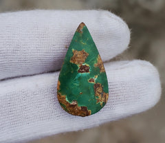 Зеленая бирюза Matrix 12,7 карата, натуральный камень Feroza, размер 25x14 мм