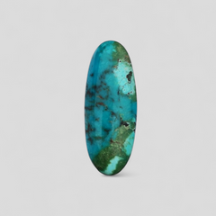 18,4 карата, зеленая бирюза, натуральный камень фероза, размеры: 12 x 31 мм