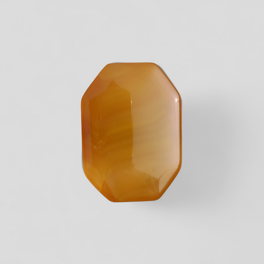 Natural Carnelian Gemstone- Yellow Aqeeq- 21.9ct 18x25mm