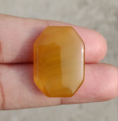 Natural Carnelian Gemstone- Yellow Aqeeq- 21.9ct 18x25mm
