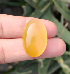 37.7ct Natural Carnelian Gemstone- Yellow Aqeeq - 18x28mm