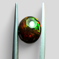 3.1ct Opal for Sale - Black Fire Opal - October Birthstone - 12.2x10.5mm