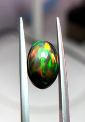 3.95ct Opal for Sale - Black Fire Opal - October Birthstone - 13x9mm