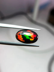 1.95ct Natural Opal for Sale - Black Fire Opal - October Birthstone - 14x8.8mm