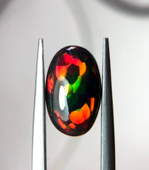 1.95ct Natural Opal for Sale - Black Fire Opal - October Birthstone - 14x8.8mm