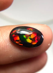 1.95ct Natural Opal for Sale - Black Fire Opal - October Birthstone - 14x8.8mm