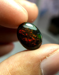 3.15ct Opal for Sale - Black Fire Opal - October Birthstone - 13.8x10.2mm