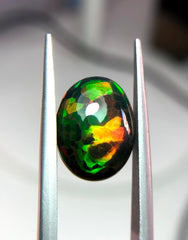 3.8ct Opal for Sale - Black Fire Opal - October Birthstone - 14.2x11mm