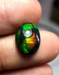 3.8ct Opal for Sale - Black Fire Opal - October Birthstone - 14.2x11mm