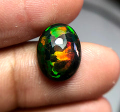 3.8ct Opal for Sale - Black Fire Opal - October Birthstone - 14.2x11mm