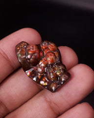 Редкий мексиканский огненный агат большого размера, 31 карат, пузырчатый — коллекционный драгоценный камень, размер 31x21 мм