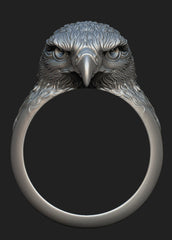 Винтажное кольцо-печатка Hawk из стерлингового серебра 925 пробы