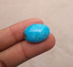 Natural Certified Turquoise - Blue Turquoise - 26.8ct- 23x16mm