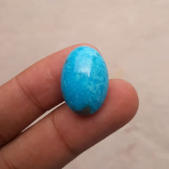 Natural Certified Turquoise - Blue Turquoise - 26.8ct- 23x16mm