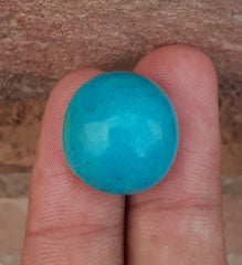 Натуральная сертифицированная бирюза — голубая бирюза — 25 карат, 19x18 мм