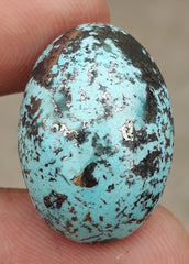 Натуральная бирюза с пиритом — Голубая матричная бирюза — Шаджри Фероза-31,25 карата