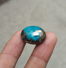 Натуральная бирюза с пиритом - Голубая матричная бирюза - Шаджри Фероза-40Ct