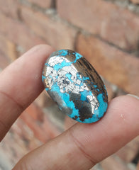 Natural Turquoise with Pyrite - Blue Matrix Turquoise - Shajri Feroza-61.60Ct