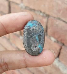 Natural Turquoise with Pyrite - Blue Matrix Turquoise - Shajri Feroza-61.60Ct