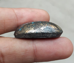 Натуральная бирюза с пиритом — Голубая матричная бирюза — Шаджри Фероза-71,5 карата