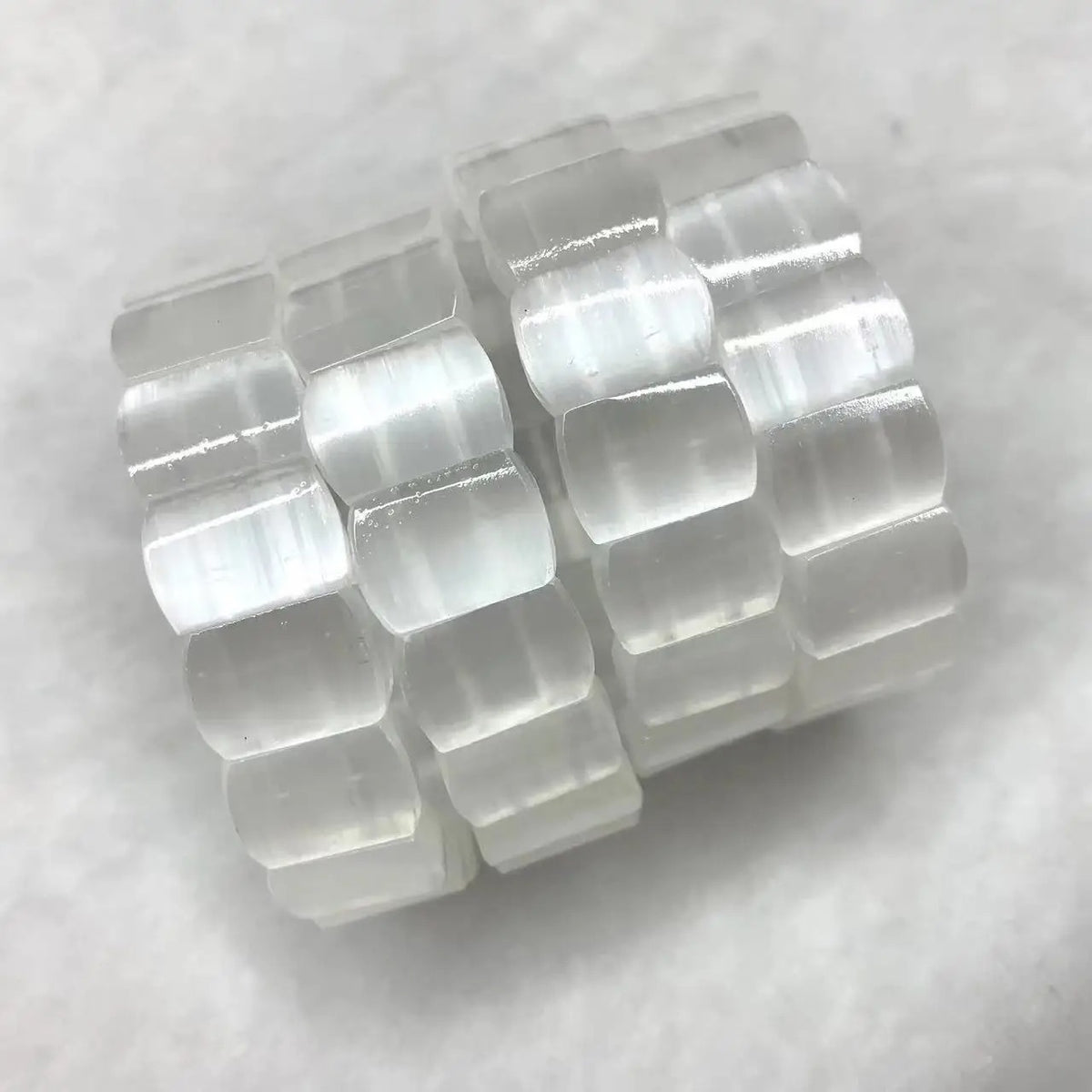 Браслет из белого кальцита / селенита с бусинами из драгоценных камней, браслет для женщин для мужчин,