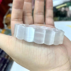 Браслет из белого кальцита / селенита с бусинами из драгоценных камней, браслет для женщин для мужчин,