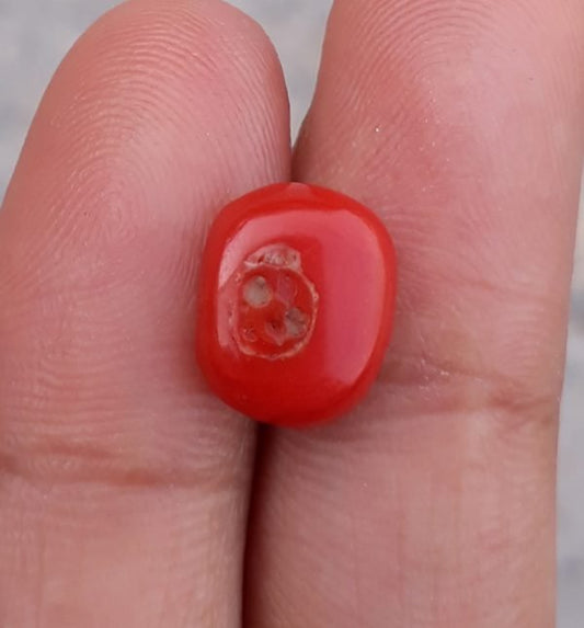 3.4ct Red Coral Stone - Moonga Stone - Marjan Stone - Pagadam Stone - 12x10mm