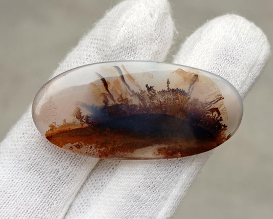 Натуральный дендритный агат 41,5 карата — Шаджри Акик — 47x22x5 мм