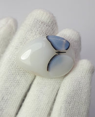 Редкий узор бабочки внутри натурального дендритного агата — коллекционный драгоценный камень — 31,1 карата