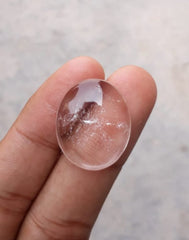 25.6ct Dur e Najaf Cabochon - April Birthstone - Rock Crystal - 25x21mm