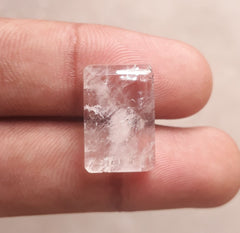 Дур э Наджаф 16,2 карата — полупрозрачная жемчужина Наджафа — камень апреля — горный хрусталь, кварц — 20x13 мм