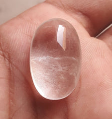 43,3 карата Dur e Najaf - Жемчужина Наджафа Кабошон Прозрачный - Камень апреля - Горный хрусталь Кварц - 27x17 мм