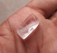 Дур э Наджаф 13,7 карата — полупрозрачная жемчужина Наджафа — камень апреля — горный хрусталь, кварц — 20x11 мм