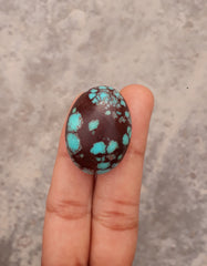 Натуральная сертифицированная египетская бирюза — Мисри Фероза — 51 карат — 29x21 мм