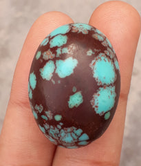 Натуральная сертифицированная египетская бирюза — Мисри Фероза — 51 карат — 29x21 мм