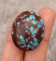 Натуральная сертифицированная египетская бирюза — Мисри Фероза — 42,1 карата — 27x22 мм