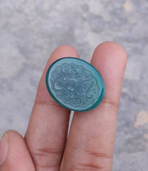 Резьба по сердолику 16 карат — гравировка Акик — Я Хусейн (AS) Арабские стихи об Акике — 22x17 мм