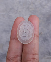 Резьба по сердолику 14,6 карата — гравировка Aqeeq — Ya Zahra AS Арабские стихи об Aqeeq — 23x18 мм