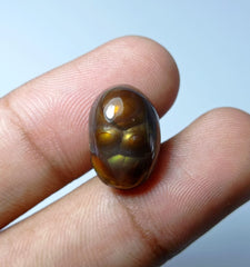 Кабошон из натурального овального огненного агата 9,5 карата, редкий мексиканский огненный агат, размеры 17x11x6 мм