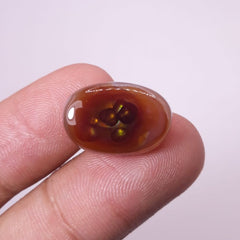 Мексиканский огненный агат 17,5 карата, подходящий для кольца, редкий огненный агат — размеры 21x14 мм