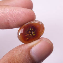 Мексиканский огненный агат 17,5 карата, подходящий для кольца, редкий огненный агат — размеры 21x14 мм