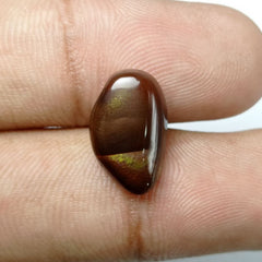 Уникальный кабошон из огненного агата 6,6 карата — лучше всего подходит для оправы колец — размеры 16x9x5 мм