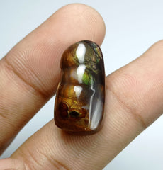 Редкий огненный агат 24,1 карата с несколькими огнями — размеры 25x13x8 мм